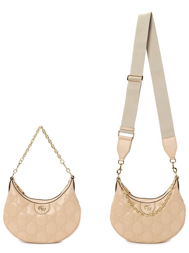 GG Matelasse Half Moon Small Shoulder Bag Beige - GUCCI - BALAAN 8