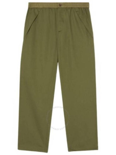 contrast trim wide pants green - BURBERRY - BALAAN 2