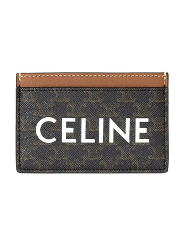 Triomphe Canvas Logo Card Wallet Tan - CELINE - BALAAN 1