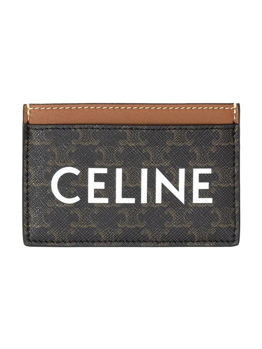 Triomphe Canvas Logo Card Wallet Tan - CELINE - BALAAN 1