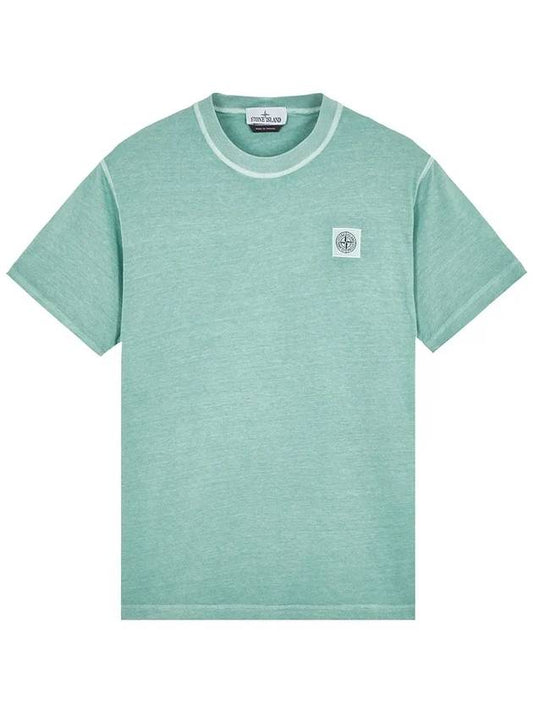 Organic Cotton Short Sleeve T-Shirt Light Green - STONE ISLAND - BALAAN 2