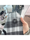 Chandal Tartan Tartan Maillons Reversible Cashmere Muffler Black Gray H394068T - HERMES - BALAAN 6