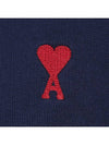 Heart Logo Organic Cotton Sweatshirt Navy - AMI - BALAAN 7