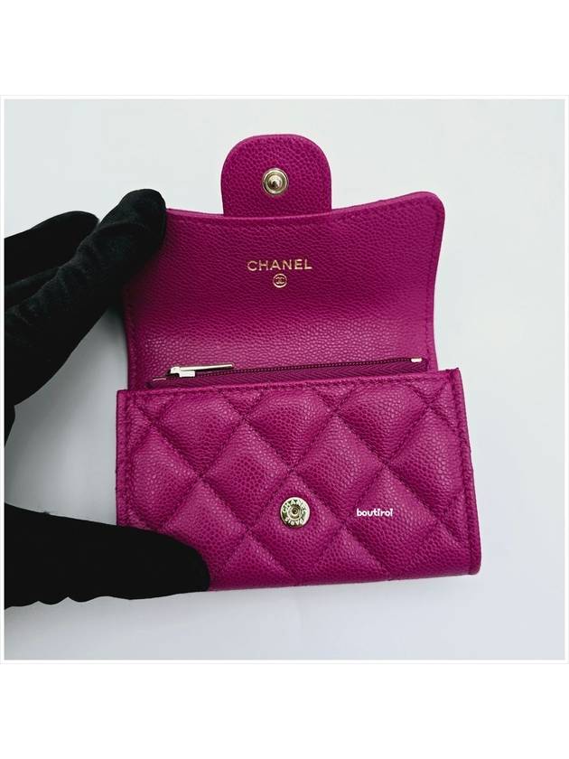 Classic caviar zipper card wallet snap card wallet purple dark pink AP4096 - CHANEL - BALAAN 2