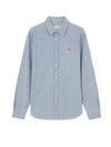 Fox Head Classic Cotton Long Sleeve Shirt Blue - MAISON KITSUNE - BALAAN 1