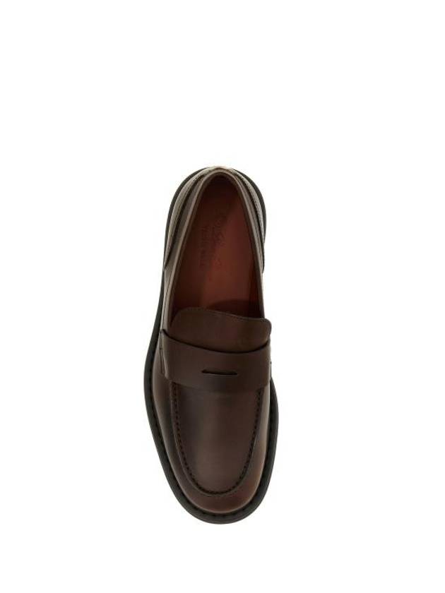 Travis Penny Leather Loafers Dark Brown - LORO PIANA - BALAAN 4