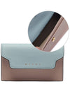 Logo Color Block Saffiano Card Wallet Aquamarine - MARNI - BALAAN 3