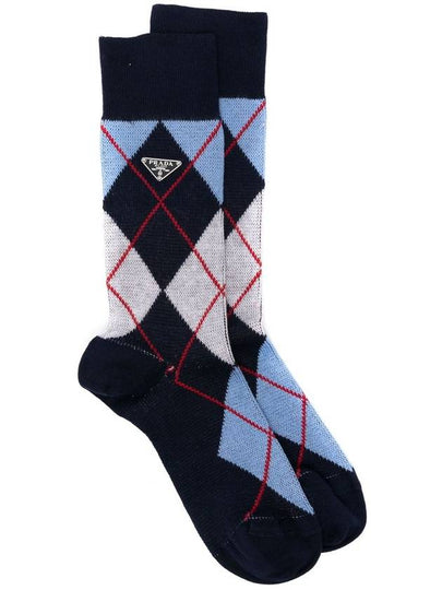 Prada Argyle-Check Crew Socks - PRADA - BALAAN 2