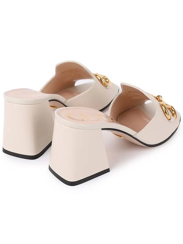 Women's Horsebit Slide Sandals White - GUCCI - BALAAN 7