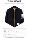 Engineered 4 Bar Diagonal Zip Up Hoodie Navy - THOM BROWNE - BALAAN 3