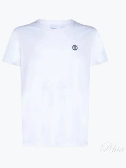 Embroidered Monogram Organic Cotton Short Sleeve T-Shirt White B0651081898 - BURBERRY - BALAAN 2