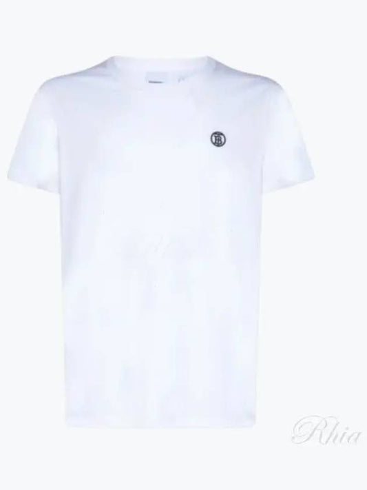 Embroidered Monogram Organic Cotton Short Sleeve T-Shirt White B0651081898 - BURBERRY - BALAAN 2