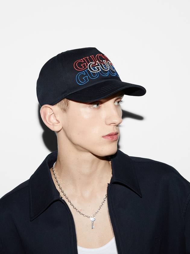 Embroidery Base Ball Cap Black - GUCCI - BALAAN 3