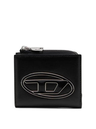 1DR Zipper Card Wallet Black - DIESEL - BALAAN 1