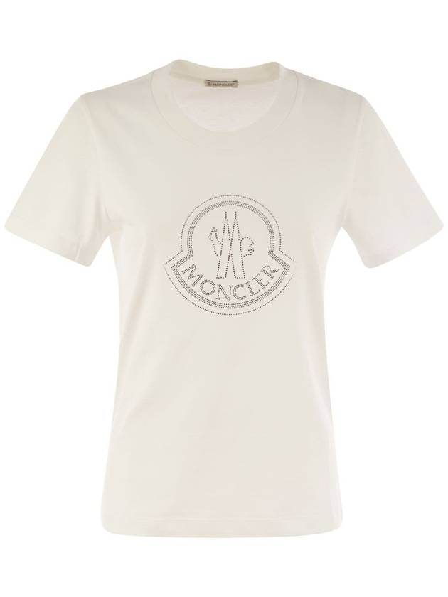 Crystal Logo Short Sleeve T-Shirt Off White - MONCLER - BALAAN 2