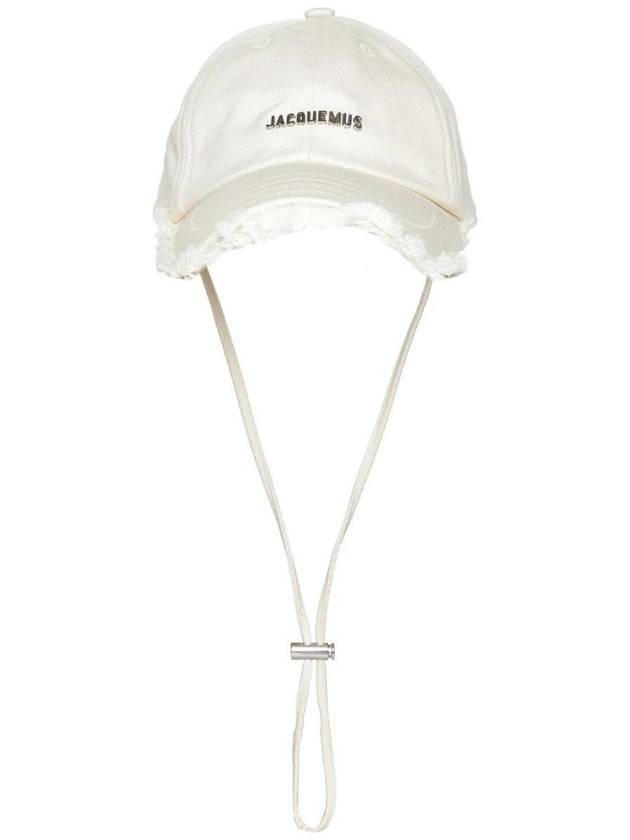 La Casquette Artichaut Fringe Metal Logo Ball Cap Off White - JACQUEMUS - BALAAN 1