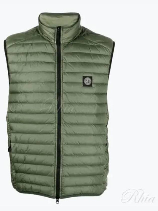 Loom Woven Chambers Nylon Down Vest Olive - STONE ISLAND - BALAAN 2