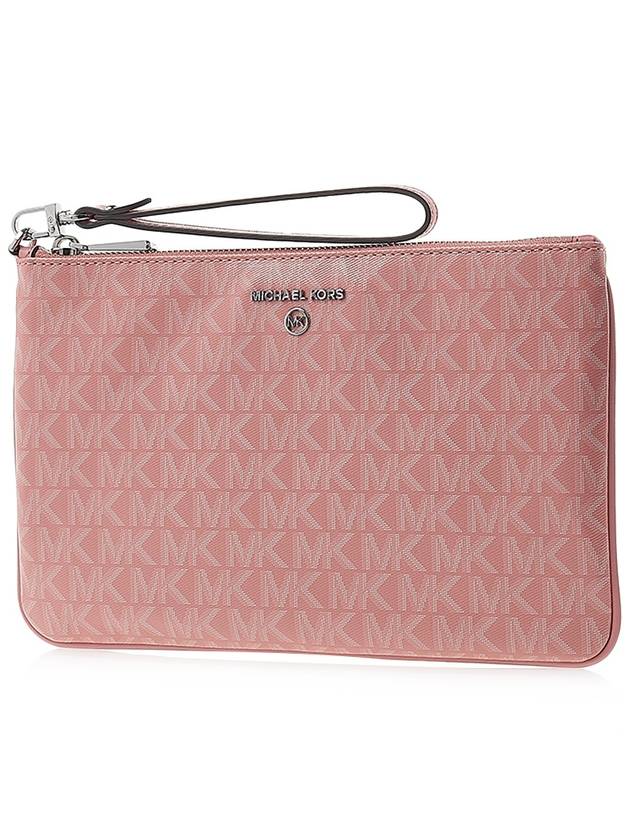 Jet Set Charm Logo Embellished Wristlet Clutch Bag Pink - MICHAEL KORS - BALAAN 3