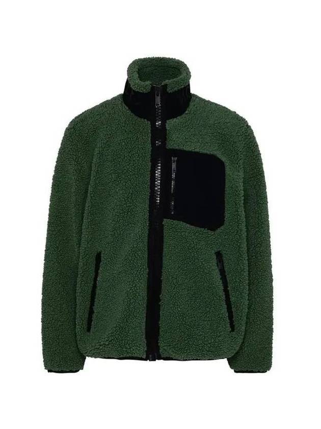 Men's Sagrek Shearling Fleece Zip-Up Jacket Green - MOOSE KNUCKLES - BALAAN 1