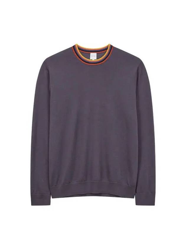 Striped crew neck wool knit dark purple - PAUL SMITH - BALAAN 1