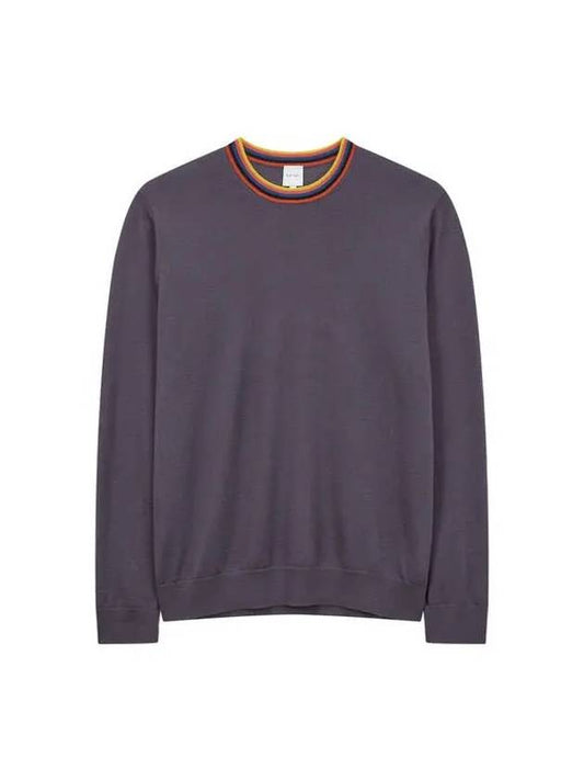 Striped crew neck wool knit dark purple - PAUL SMITH - BALAAN 1