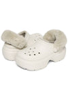 Stomp Lined Clog Fur Sandals White - CROCS - BALAAN 4