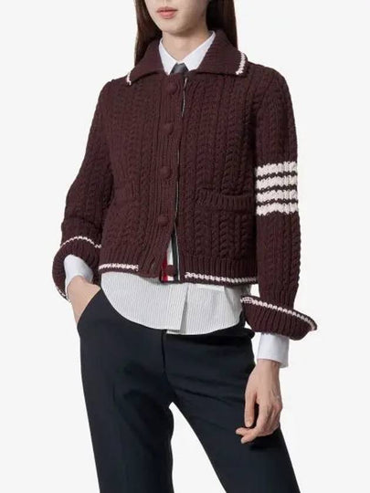 4 Bar Virgin Wool Cardigan FKJ102AY1036 - THOM BROWNE - BALAAN 2