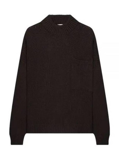 Men's Mock Neck Wool Knit Top Brown - TEN C - BALAAN 2