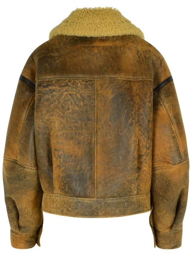 Acne Studios Brown Leather Sheepskin Jacket - ACNE STUDIOS - BALAAN 3