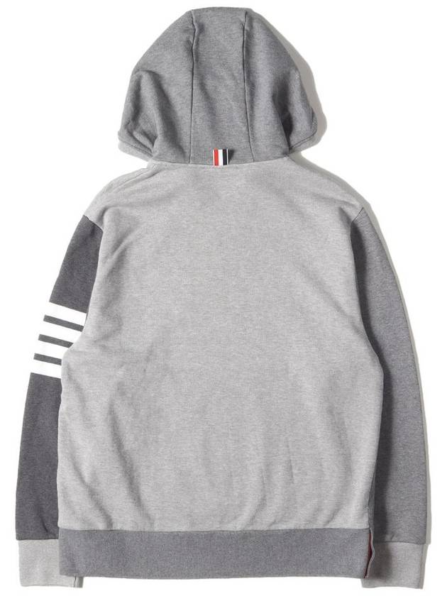 Panel Drawstring Cotton Hoodie Grey - THOM BROWNE - BALAAN 3