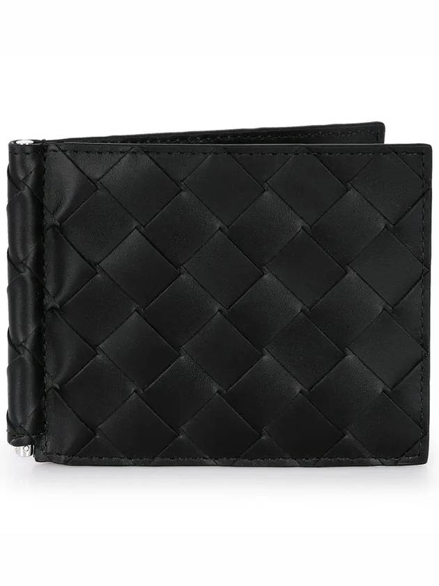 Intrecciato Money Clip Card Wallet Black - BOTTEGA VENETA - BALAAN 3