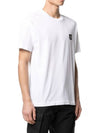 Logo Patch Short Sleeve T-Shirt White - STONE ISLAND - BALAAN 3