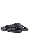 Tape Crisscross Slippers Black - PRADA - BALAAN 4