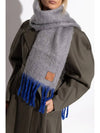 Mohair Wool Scarf Grey Blue - LOEWE - BALAAN 4