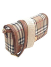 Women's Check Leather Top Handle Shoulder Bag Beige - BURBERRY - BALAAN 4