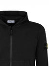 Kids Garment Dyed Heavy Weight Zip Up Hoodie Black - STONE ISLAND - BALAAN 5