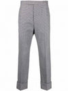 Herringbone Backstrap Wool Straight Pants Grey - THOM BROWNE - BALAAN 2