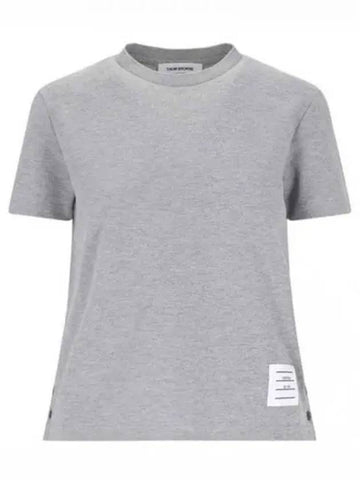 Classic peak relaxed fit shorts sleeve light gray women s t shirt 271364 - THOM BROWNE - BALAAN 1