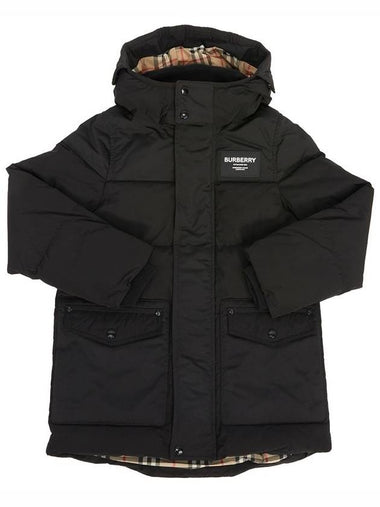 Kids Hooded Padding Black - BURBERRY - BALAAN 1