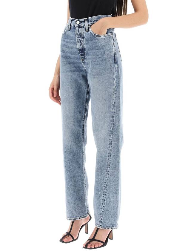 Women's Twisted Seam Denim Straight Jeans Blue - TOTEME - BALAAN 5