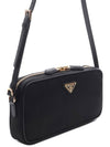 Enamel Triangle Cross Bag Black - PRADA - BALAAN 4