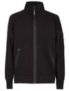 Diagonal Raised Fleece Zip-Up Jacket Black - CP COMPANY - BALAAN 1