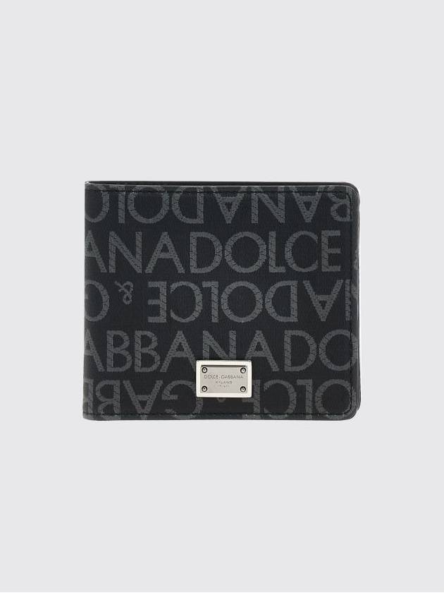 Dolce &amp; Gabbana wallet in cotton with all-over jacquard logo - DOLCE&GABBANA - BALAAN 1