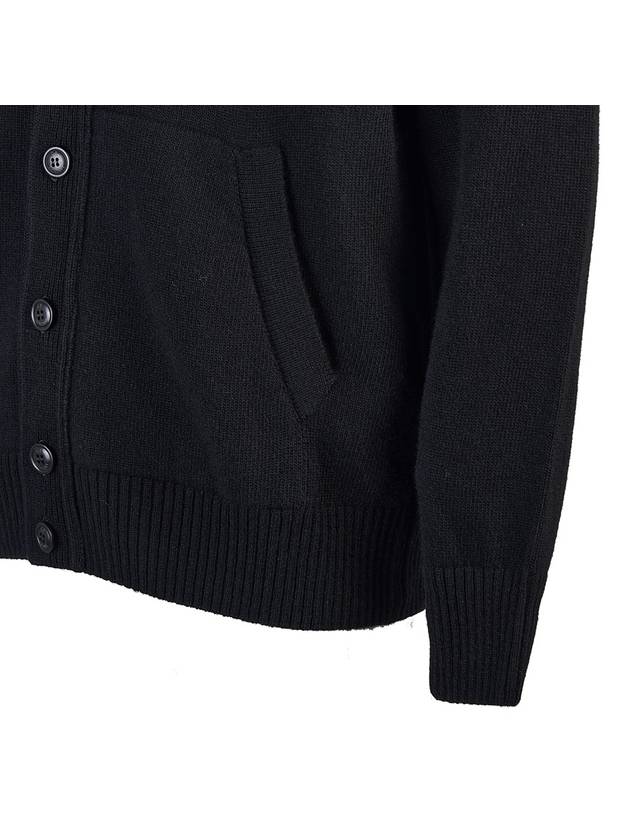 Lambswool GRS Buttoned Cardigan Black - CP COMPANY - BALAAN 8