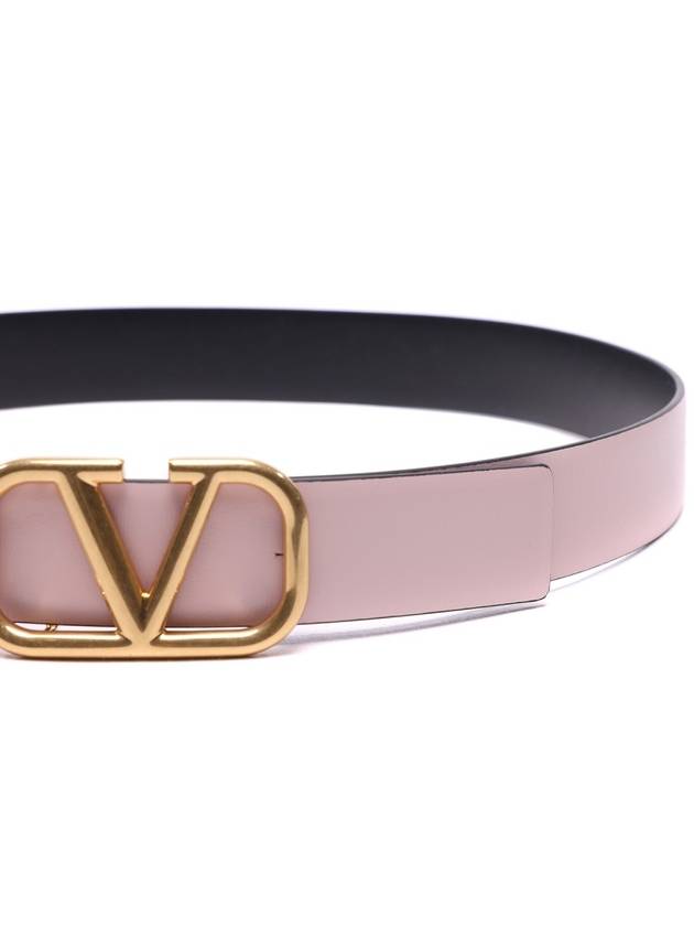 Women s V Logo Signature Reversible Leather Belt Pink Black - VALENTINO - BALAAN 6