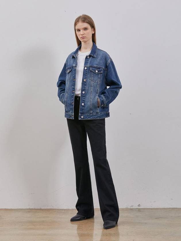 Denim overfit basic trucker jacket indigo - RYUL+WAI: - BALAAN 2