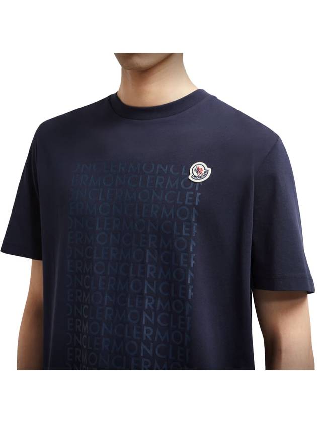 Logo Motif Short Sleeve T-Shirt Blue - MONCLER - BALAAN 6