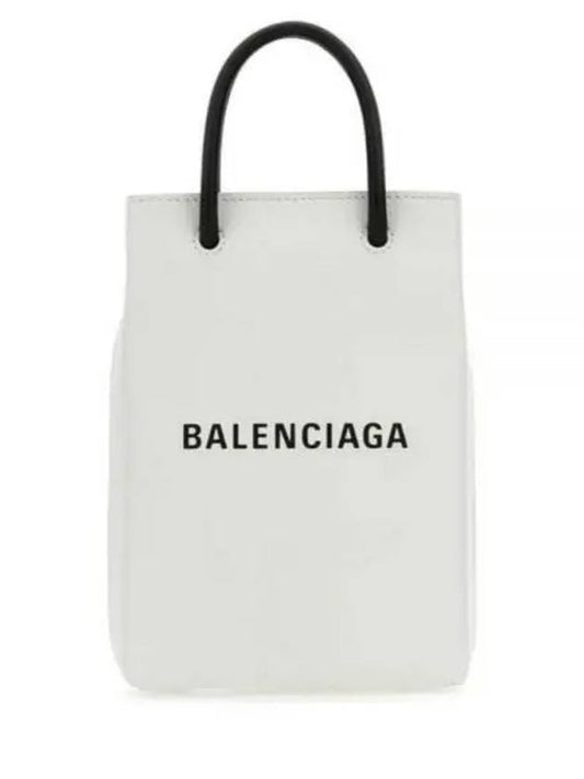 Logo Print Phone Holder Small Cross Bag White - BALENCIAGA - BALAAN 2