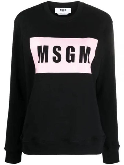 Box Logo Cotton Sweatshirt Black - MSGM - BALAAN 2