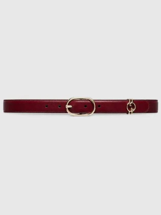Round Interlocking G Belt Rosso Ancora Red Leather 7601640AAAR6207 - GUCCI - BALAAN 2